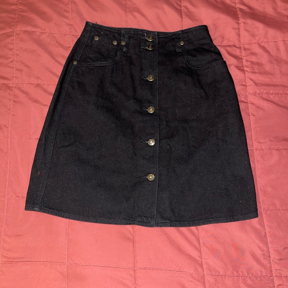 Black Denim Skirt